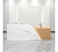 Modern Reception Desk with Front Counter - 200.7 cm Retail Checkout Table for Hotels Beauty Salons Stores Elegant & Functional Reception Furniture