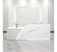 Modern Reception Desk with Front Counter - Elegant Cashier Table for Hotels Beauty Salons and Retail Stores - Left Side L Shape 160 cm Durable & Functional Design