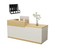 Modern Reception Desk with Keyboard Tray Cashier Table & Storage Cabinet Customer Service Counter Stylish Office Furniture - Left Side (160x60x100cm)