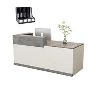 Modern Reception Desk with Keyboard Tray & Storage Cabinet Customer Service Counter Stylish Office Furniture (Left Side 160x60x100cm)