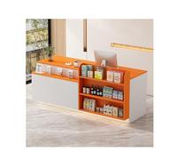 Modern Reception Desk with Keyed Drawer Lighted Counter for Shops & Home Office Stylishfor Salons Left Side (L200CM/78.7IN)