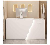 Modern Reception Desk with LED Light Compact Checkout Counter for Retail Beauty Salon & Clothing StoreE1 L47.2"x23.6"x35.4"