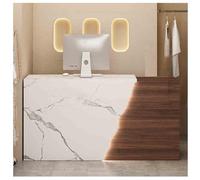 Modern Reception Desk with LED Light Small Retail Checkout Counter for Beauty Salons & Clothing Stores Stylish Lobby Table (F-5 L-47.2"x23.6"x35.4")