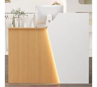 Modern Reception Desk with LED Light & Storage Drawer - Stylish Office Table for Lobby & Retail Counter - Contemporary Design for Enhanced Workspace Efficiency