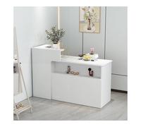Modern Reception Desk with LED Light Stylish Checkout Counter Table for Salon Office Retail Store Clinic - Sleek Front Table Design (B3 L31.4in)