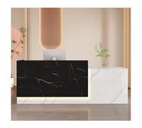 Modern Reception Desk with LED Lights - Elegant Front Counter for Office Cafe Salon - Lockable Drawer - Customer Service Station (A1 L 120 cm)