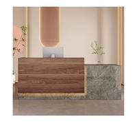 Modern Reception Desk with LED Lights - Elegant Office Counter for Reception Café Lounge - Lockable Drawer - Customer Service Welcome Desk (A1 L 120 cm)
