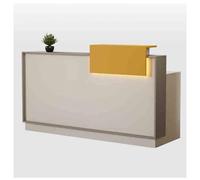 Modern Reception Desk with LED Lights, Lockable Drawer, Compact Front Desk for Office, Lobby & Beauty Salon, A5 Size 47.2x19.6x39.3in