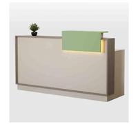 Modern Reception Desk with LED Lights Lockable Drawer Compact Front Desk for Office Lobby & Beauty Salon - A4 Size (47.2"x19.6"x39.3")
