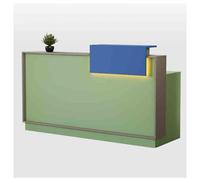 Modern Reception Desk with LED Lights, Lockable Drawer, Small Office Front Desk Table for Lobby, Beauty Salon - C3 Size 55.1"x19.6"x39.3"