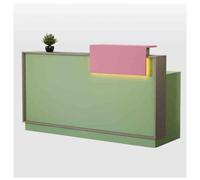 Modern Reception Desk with LED Lights, Small Lockable Drawer Front Desk for Office, Lobby & Beauty Salon, Stylish 55.1x19.6x39.3in Counter Furniture