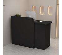Modern Reception Desk with Lockable Drawer 90x50x100 cm Black - Stylish Office Welcome Table for Computer & Cash Register Ideal for Salons and Negotiation Spaces