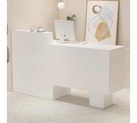 Modern Reception Desk with Lockable Drawer & Ample Storage Cash Register Table for Shops & Salons Right White Table 110x50x105 cmStylish & Functional Design