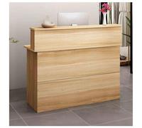 Modern Reception Desk with Lockable Drawer Compact Front Desk for Small Spaces Stylish Reception Room Table (C 100cm/39.3in) - Ideal for Offices & Waiting Areas