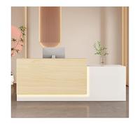 Modern Reception Desk with Lockable Drawer - Elegant Counter Table for Office Café Lounge Customer Service Station - Welcome Table (A5 132 cm Long)