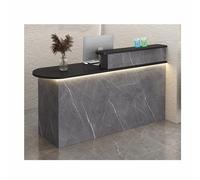Modern Reception Desk with Lockable Drawer & Open Shelves, 80cm Large Counter for Retail & Office, Stylish Left-Side Design, Contemporary Office Furniture