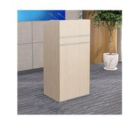 Modern Reception Desk with Lockable Drawer Open Shelves Retail Counter Table in Maple Wood 50cm (19.7in) Front Table for Store and Office Use
