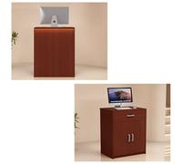 Modern Reception Desk with Lockable Drawer Stylish Checkout Counter for Beauty Salons & Lobbies Wooden Front Desk Table (A16 60cm/23.6in)