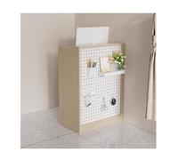 Modern Reception Desk with Lockable Drawer - Stylish Checkout Counter Table for Retail Home Office Salon Spa Lobby - Wooden Design 60cm/23.6in