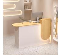 Modern Reception Desk with Lockable Drawer Wooden Cash Register Table Stylish Front Counter for Offices Retail Spaces and Hospitality - Elegant Reception Furniture