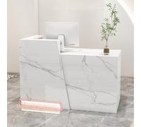 Modern Reception Desk with Lockable Drawers - 140x60x101 cm - Office and Retail Use - Functional Customer Service Counter - Stylish Design for Business Spaces