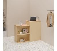 Modern Reception Desk with Lockable Drawers 80cm Retail Counter Table for Clothing Store Beauty Salon Office Lobby - Stylish Storage Solution