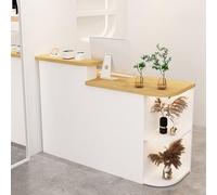 Modern Reception Desk with Lockable Drawers & Cable Grommets, Commercial Use for Retail, Beauty Salon, Office Lobby - Stylish Front Counter Furniture