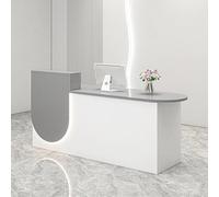 Modern Reception Desk with Lockable Drawers Cashier Front Counter for Retail and Craft Shows Display Rack with Soft Lighting 140cm/55inch Stylish and Functional Design