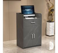 Modern Reception Desk with Lockable Drawers Front Counter with Cabinet Small Cashier Station for Hotel Lobby Clothing Store Office (Height: 80 cm 31.5 inches)