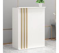 Modern Reception Desk with Lockable Drawers Functional Counter for Retail and Salon Stylish Reception Area Furniture Perfect for Office and Customer Service Spaces