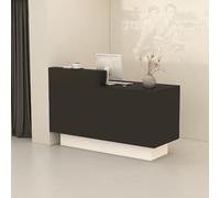 Modern Reception Desk with Lockable Drawers & Shelves - Stylish Checkout Station for Lobbies Salons Retail & Home Offices - 110cm/43.3in Storage Solution