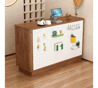 Modern Reception Desk with Lockable Drawers & Storage Cabinet - Stylish Front Desk for Office Lobby Beauty Salon Supermarket & Retail Convenience Store