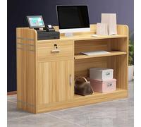 Modern Reception Desk with Lockable Drawers Storage Cabinets & Shelves Ideal for Office Stores Beauty Salons & Reception Areas