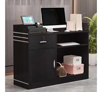 Modern Reception Desk with Lockable Drawers Storage Cabinets & Shelves Ideal for Offices Beauty Salons & Checkout Areas Stylish & Functional Design