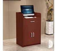 Modern Reception Desk with Lockable Drawers - Stylish Front Desk for Home Office Salon or Reception Area - Secure Checkout Station with Ample Storage