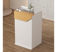 Modern Reception Desk with Lockable Drawers - Stylish Lobby Counter Table for Retail, Salon, Milk Tea Shop - Compact Yellow Welcome Desk for Small Spaces, Durable & Functional Reception Furniture