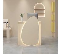 Modern Reception Desk with Small Front Counter Drawers & Cable Grommets for Lobbies Salons Retail Home Offices Stylish & Functional Workspace Furniture