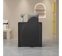 Modern Reception Desk with Small Front Counter Drawers & Cable Grommets Ideal for Lobbies Retail Spaces Home Offices & Salons Stylish & Functional Furniture
