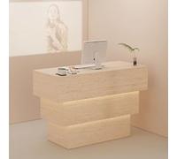 Modern Reception Desk with Soft Lighting | Stylish Front Counter for Salons Spas & Restaurants | Contemporary Receptionist Station for an Inviting Atmosphere
