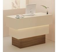 Modern Reception Desk with Storage & Cable Management - Sleek Front Counter for Retail, Salons, Offices - Stylish and Functional Reception Furniture