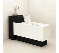 Modern Reception Desk with Storage, Reception Table with Cable Management Hole, Front Counter Desk for Office Salon Retail