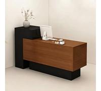 Modern Reception Desk with Storage, Reception Table with Cable Management Hole, Front Counter Desk for Office Salon Retail