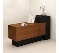 Modern Reception Desk with Storage, Reception Table with Cable Management Hole, Front Counter Desk for Office Salon Retail