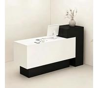 Modern Reception Desk with Storage, Reception Table with Cable Management Hole, Front Counter Desk for Office Salon Retail