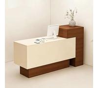 Modern Reception Desk with Storage, Reception Table with Cable Management Hole, Front Counter Desk for Office Salon Retail