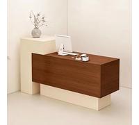 Modern Reception Desk with Storage, Reception Table with Cable Management Hole, Front Counter Desk for Office Salon Retail