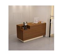 Modern Reception Desk with Storage Shelves - Stylish Office Counter Table for Small Spaces, Salon & Reception Areas (Right L140CM/55.1IN)