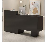 Modern Reception Desk with Storage Stylish Checkout Counter for Shops and Salons Lockable Drawer Black Right Side 100x50x105 cmIdeal for Business Use