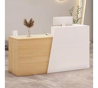 Modern Reception Desk with Storage Stylish Counter for Salon Boutique Cafe - Scratch-Resistant Design Easy Assembly Space-Saving Solution for Any Business