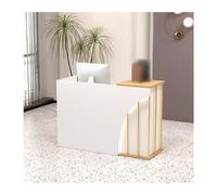 Modern Reception Desk with Storage Wooden Counter for Salons and Aesthetic Spaces - Stylish Functional Perfect for Interior Design and Customer Service